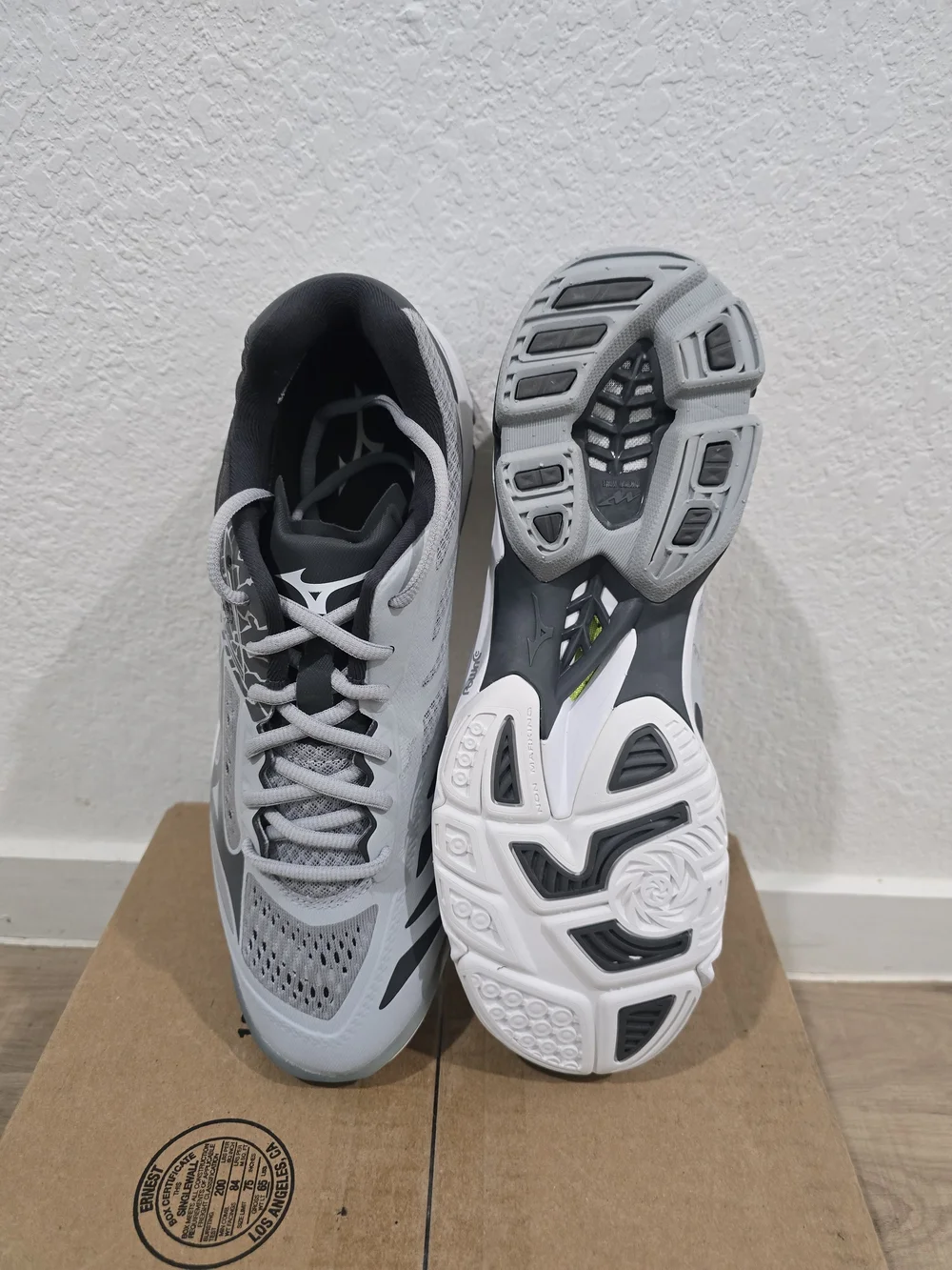 Mizuno Men's Wave Runner Athletic Sneakers in Light Gray and Dark Gray